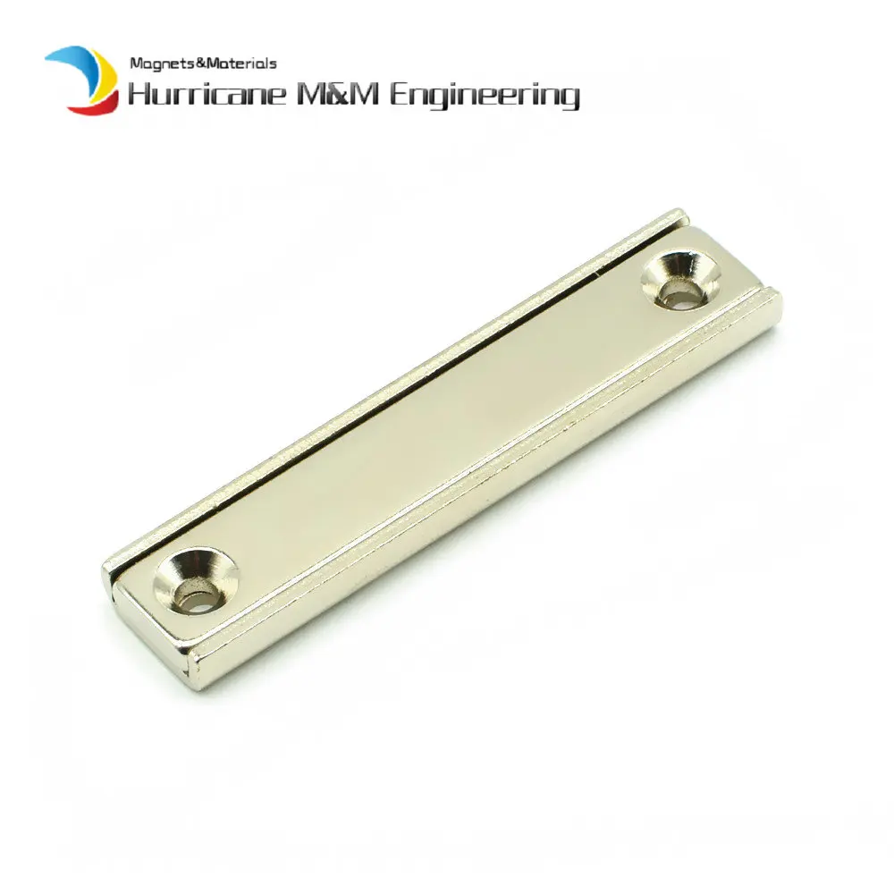 Намагничиватель NdFeB Strong Garage 60x13.5x5 мм с 2 скрытыми отверстиями под шурупы и набором шурупов для организации инструментов на магнитном подвесе 5 шт./уп.
