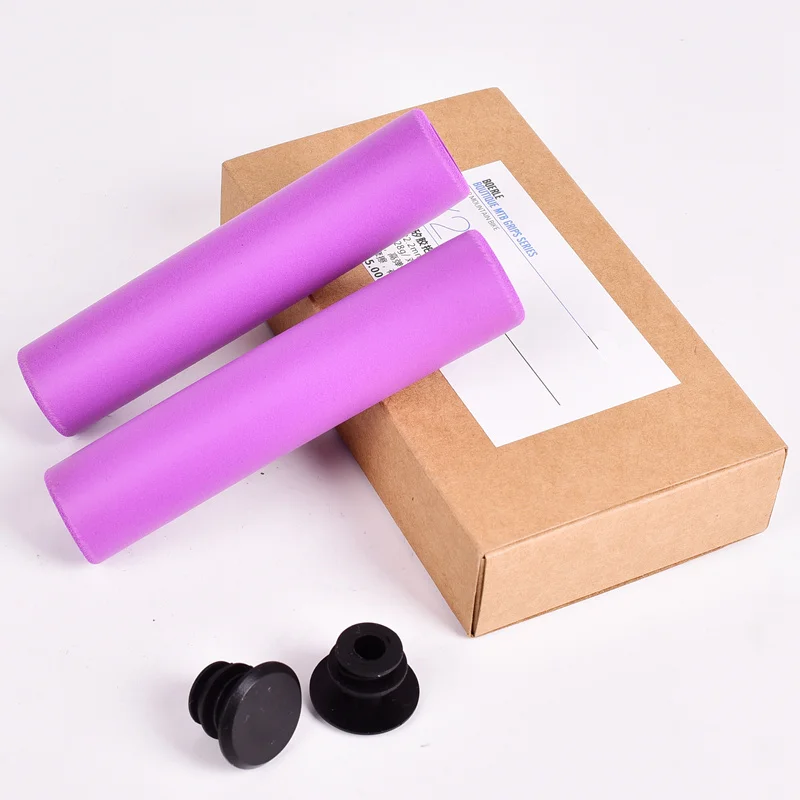 purple 1 пара руля велосипеда ручки крышка открытый горный велосипед для велосипеда из силикона анти-скольжения Ручка Бар мягкие ручки - Цвет: purple