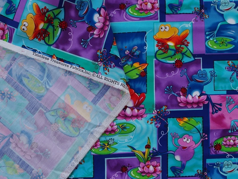 См x см хлопчатобумажная смесь тканая ткань лягушка стрекоза Божья коровка и