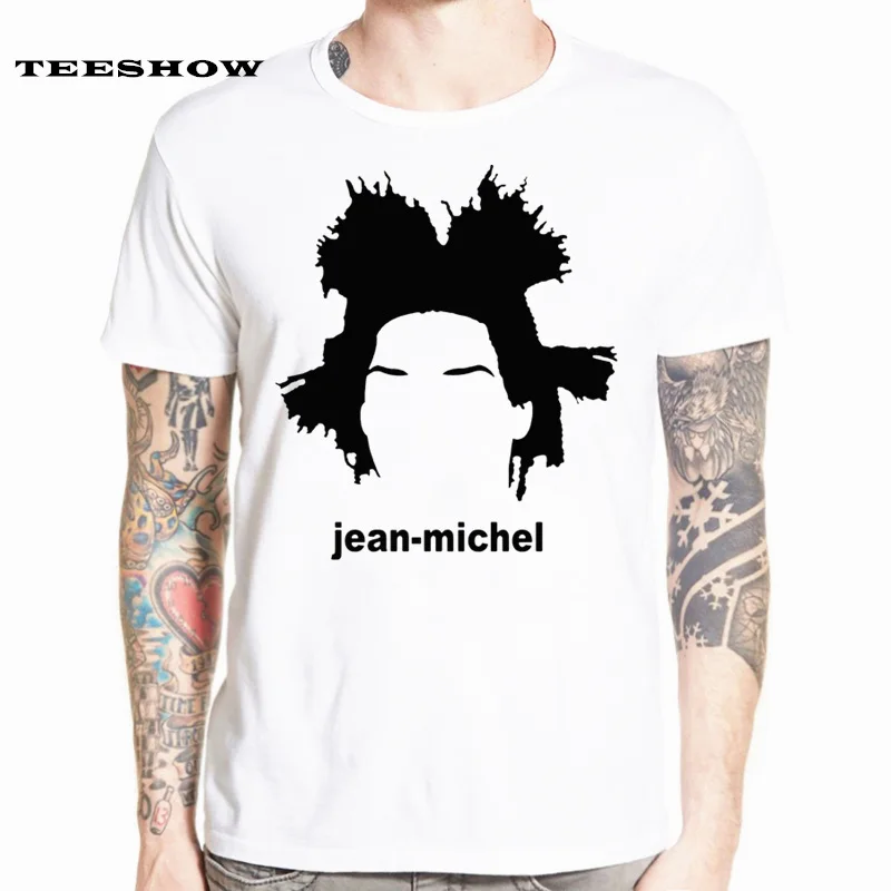 Мужская забавная Футболка с принтом Jean-Michel Basquiat унисекс Летняя Повседневная