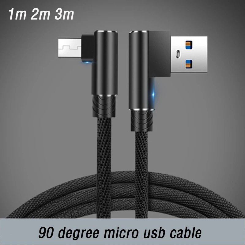 Кабель Micro USB под прямым углом 90 градусов зарядный кабель Usb Android шнур для Xiaomi Lenovo