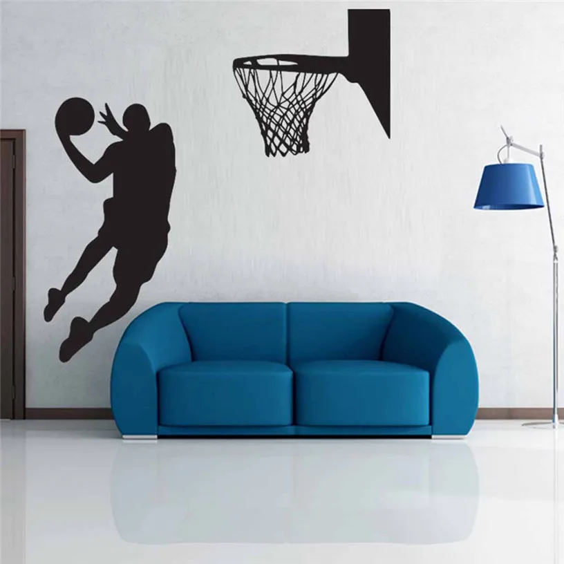 Съемная Настенная Наклейка Slam Dunk с изображением баскетбольного игрока для