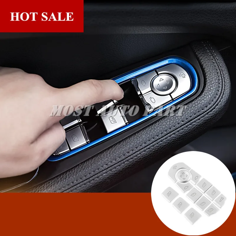 

Interior Door Window Switch Button Trim Cover 13pcs For Porsche Macan 2014-2021 Car accesories interior Car decoration