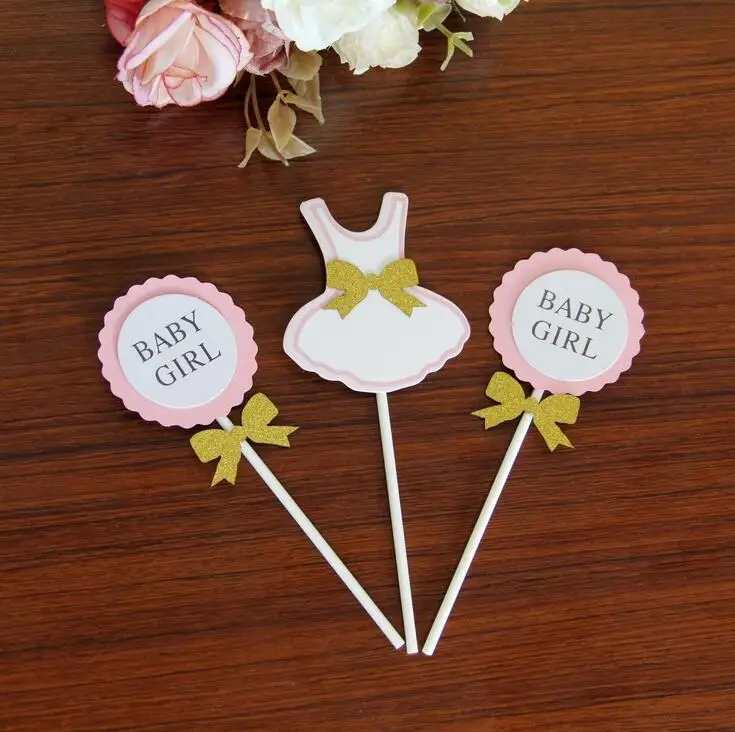 Babyshower Синий Розовый принц и принцесса персонализированные торт Топпер комплект свадьба день рождения кекс вечерние украшения
