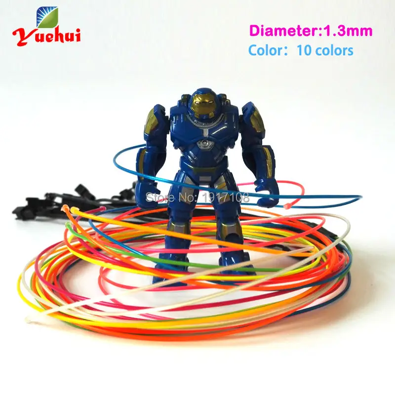 1 метр 6 шт. разноцветный Электрический люминесцентный провод 3 мм|decorative decorative|toys
