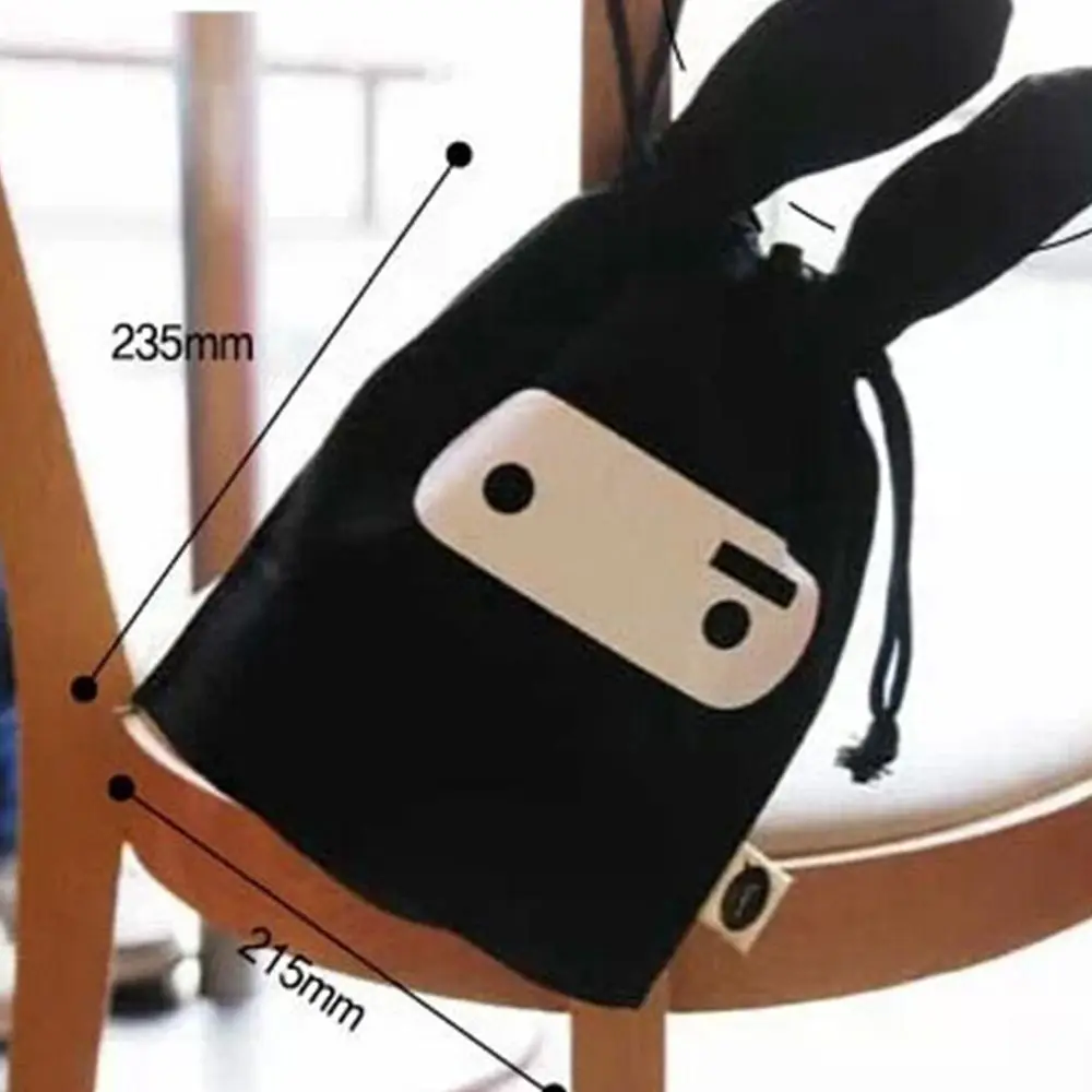 1 шт. чёрный/белый нетканый милый кролик косметическая сумка для хранения кистей