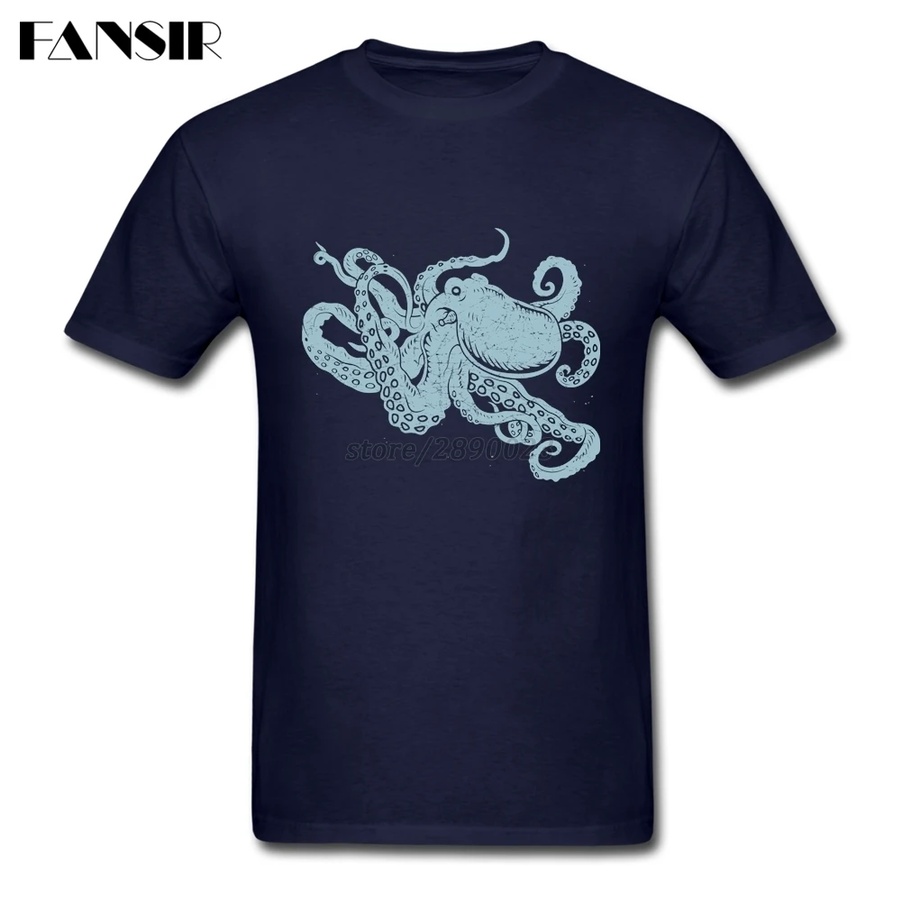 По сравнению с Размеры синий Осьминог Swag футболка человек Пользовательские