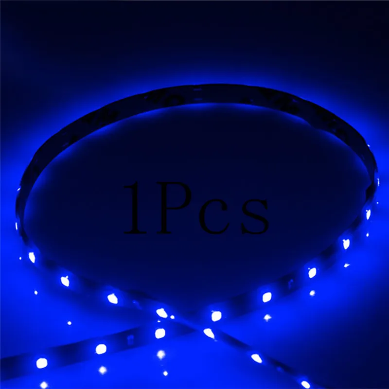 1Pcs Blue 1/2 шт супер яркий 30 см 3528 SMD 15 светодиодный гибкий неоновый DIY домашний Автомобильный светодиодный светильник водонепроницаемый DC 12 В - Испускаемый цвет: 1Pcs Blue