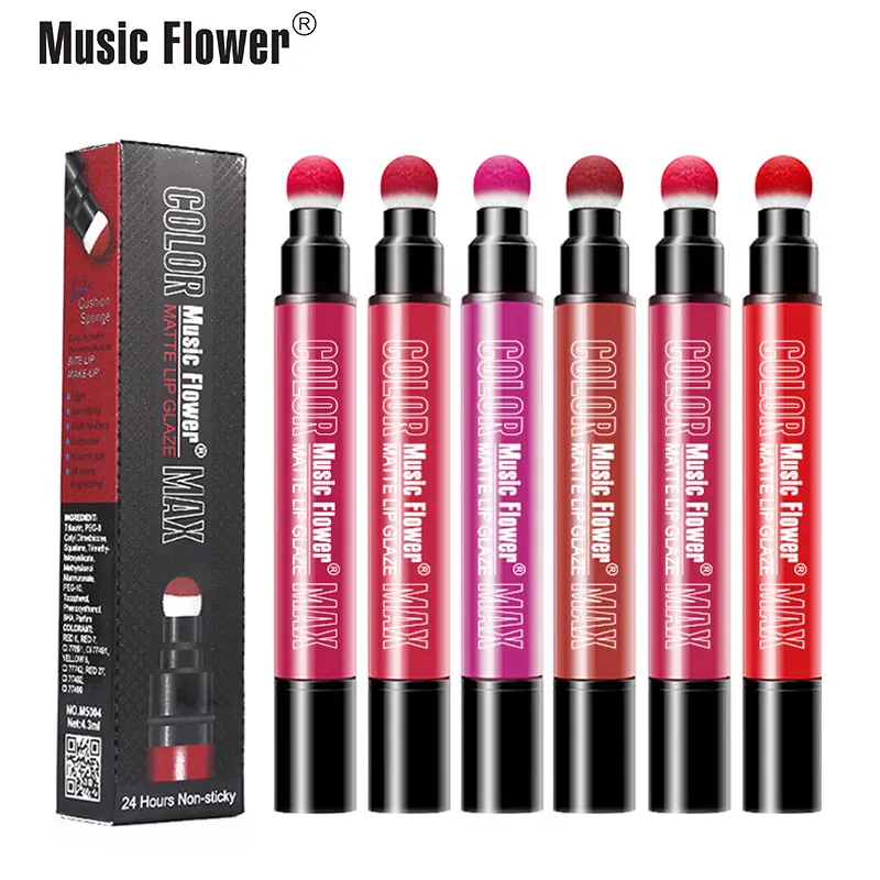 Дропшиппинг Music Flower вращающийся мягкий подушечка спонж блеск для губ питательный