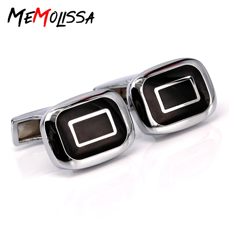 

MeMolissa 2017 модные черные простые запонки для рубашек с эллипсом для мужских деловых костюмов запонки Gemelos запонки на пуговицах мужские ювелир...