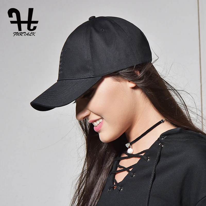 FURTALK черные шапки для женщин бейсболка модный бренд летом Папа snapback Регулируемая