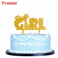 tronzo cute giraffe acrylic birthday cake topper its a girl baby shower party decoration pink cake accessory