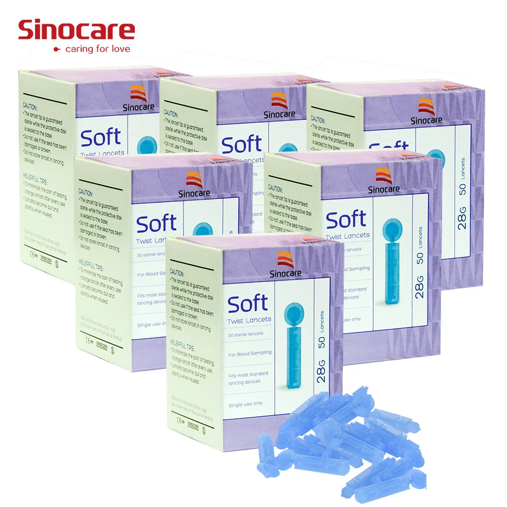 300 шт Sinocare ланцет иглы для тестирования уровня глюкозы в крови медицинские иглы для сбора крови для тестирования диабета
