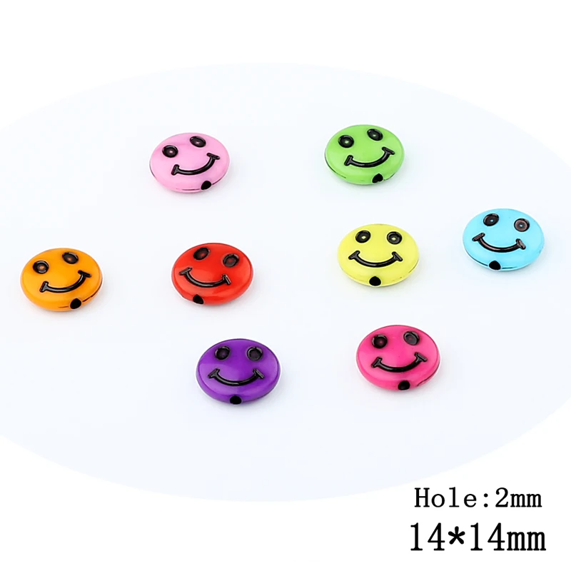 Хит продаж 50 шт. разноцветные акриловые бусины подходят для браслетов сделай сам