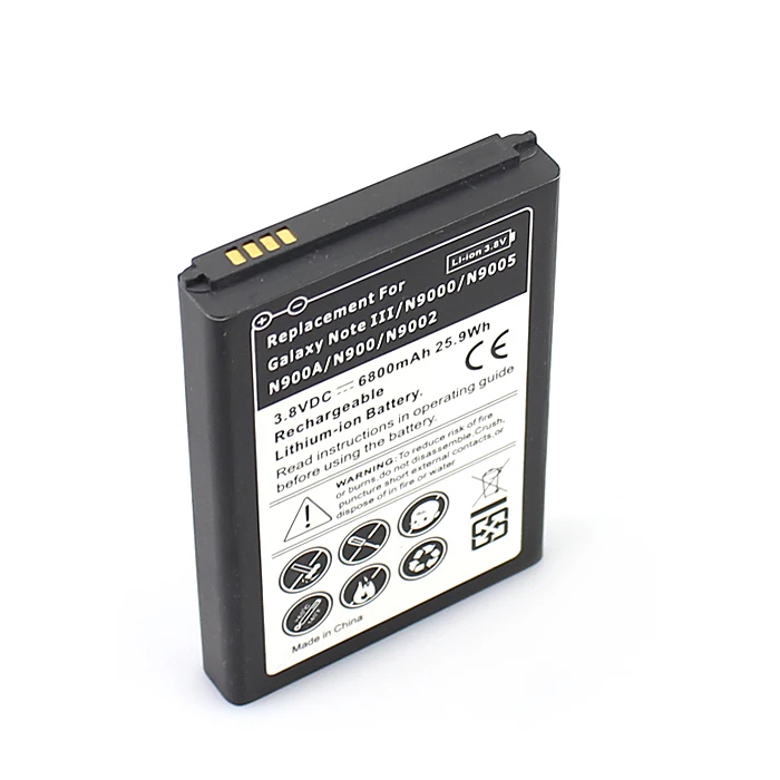 Аккумулятор 6800 мАч для Samsung Galaxy Note 3 III Note3 N9000 N9005 N900A N9002 N900 запасная батарея + Черная