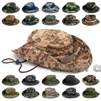 tactical airsoft camouflage boonie hats army cadet military cap summer outdoor camping hiking mans round fishing huing hat