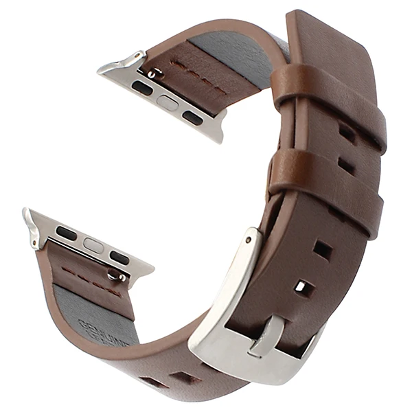 Brown S Итальянская натуральная кожа ремешок для часов iWatch Apple Watch 38 мм 40 мм 42 мм 44 мм серия 5 4 3 2 1 ремешок стальной ремешок с пряжкой браслет - Цвет ремешка: Brown S
