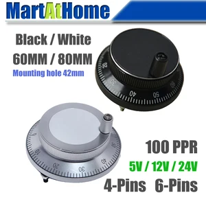 Кодер маховика с ЧПУ ручной генератор импульсов MPG DC 5 В12 В24 В 100PPR 4-контактный 6-контактный