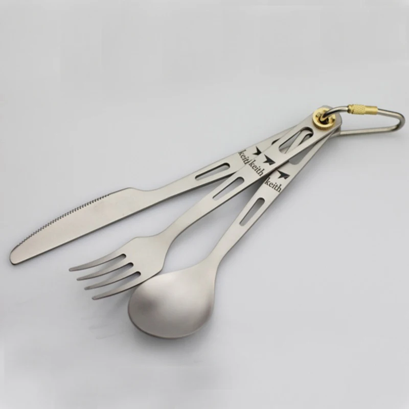 Портативная столовая посуда Keith Titanium нож для кемпинга на открытом воздухе вилка