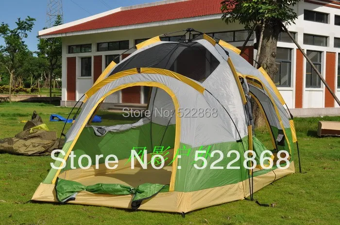 Полностью автоматическая двухэтажная палатка для кемпинга с двумя залами 6 8