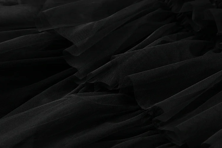 Новинка, весенне-летнее богемное кружевное платье для девушек, женское Каскадное платье с рюшами, элегантное платье для вечеринки в стиле ампир, xl, милые длинные платья черного цвета