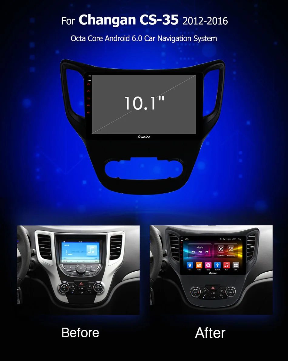 Ownice C500 + G10 10 1 &quotAndroid 8 для Changan CS35 2012 2013 2016 автомобилей Радио стерео аудио DVD gps плеер