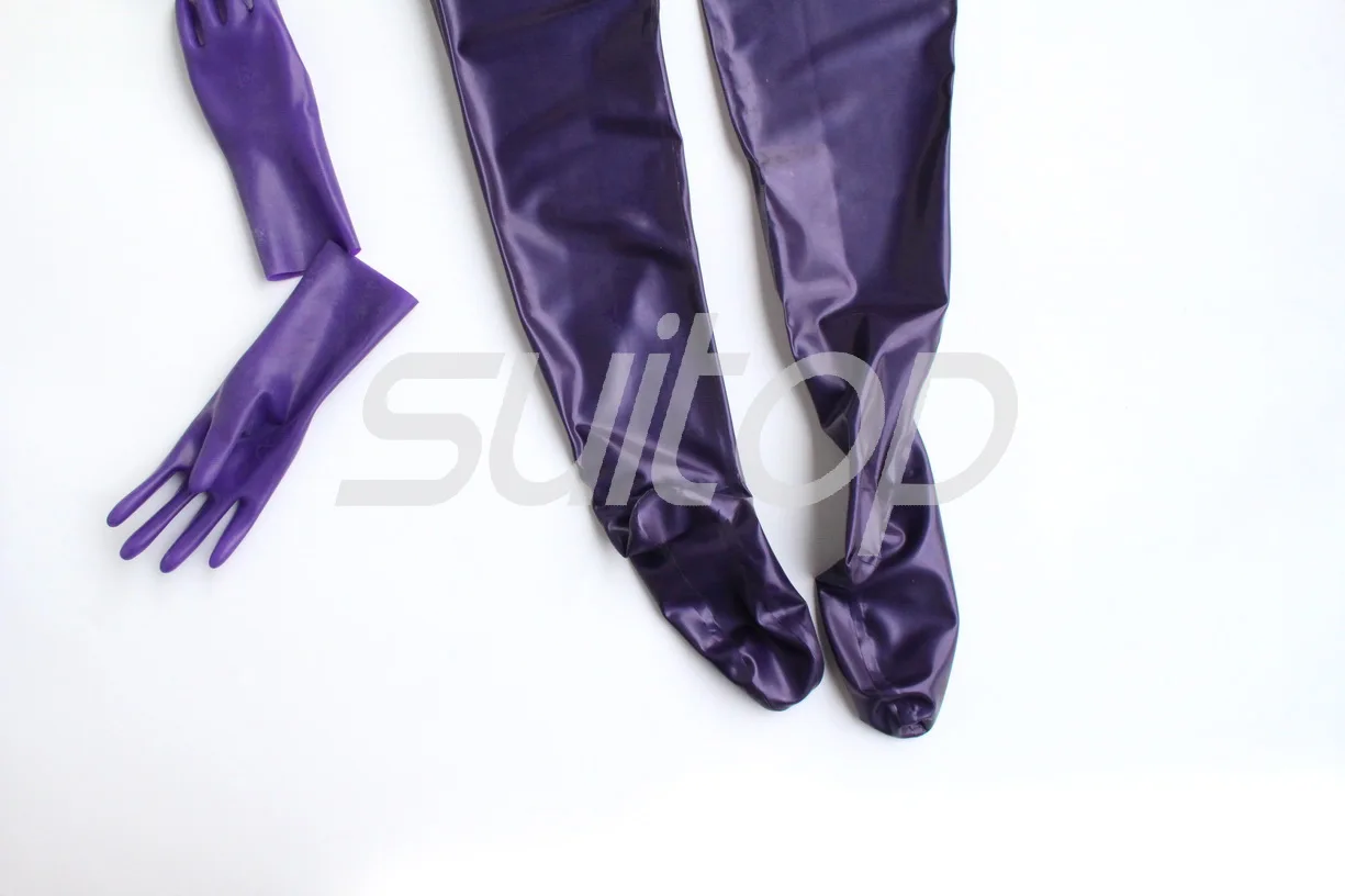Латексное полное покрытие zentai с застежкой молнией включая носки капюшоны