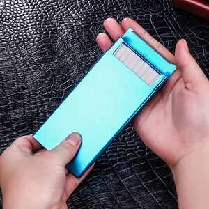 Ультратонкий модный креативный индивидуальный чехол для сигарет, тонкий металлический ползунок для сигарет, алюминиевая коробка для сигарет