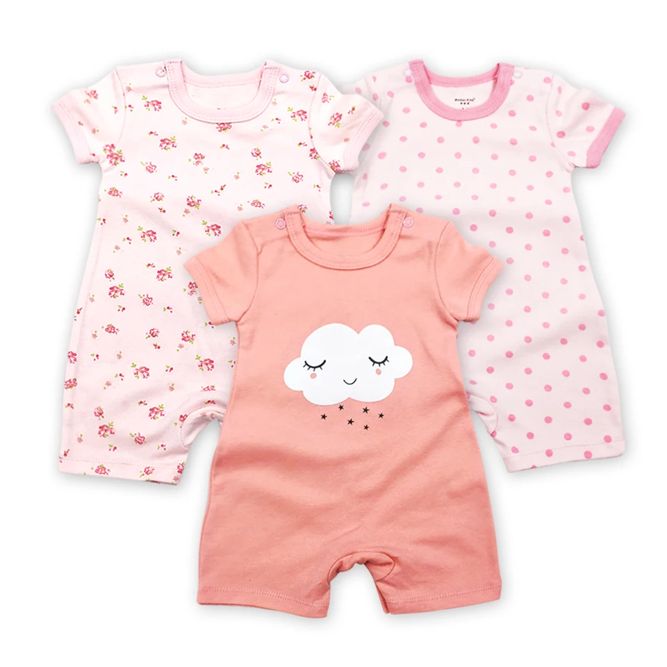 Комбинезон из 3 предметов для новорожденных одежда маленьких девочек хлопковая
