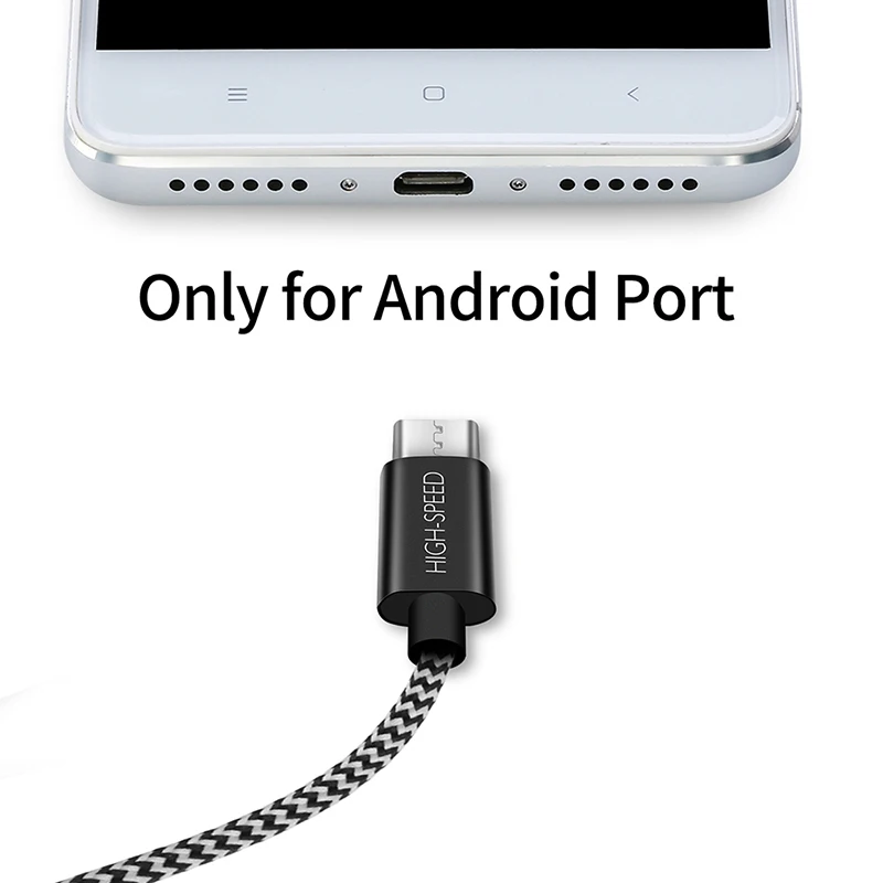 Micro USB кабель 2A нейлоновый плетеный для быстрой зарядки Elephone A6 P8 C1 S7 Mini A4 A2 Pro H1 A8 A1
