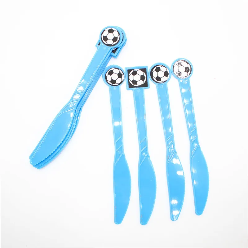 Knives 10pcs Тема Кубка мира футбол Зеленый День рождения украшения детские одноразовые столовые приборы набор салфеток Подарочный пакет вечерние принадлежности - Цвет: Knives 10pcs