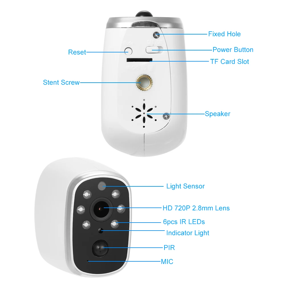 Беспроводная IP камера с поддержкой Wi Fi 720P низким энергопотреблением|Камеры