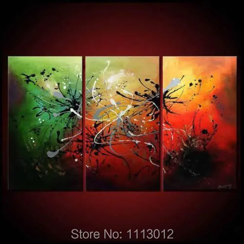 Ручная роспись Современное абстрактное масло большой 3 панели художественный