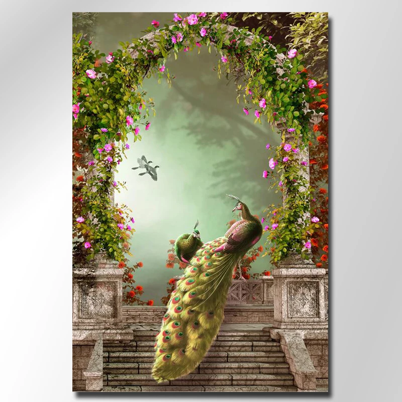 Картина с цветами 5d алмазная вышивка Павлин распродажа украшение для дома Стич