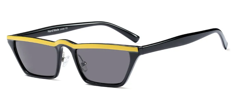 black yellow Peekaboo квадратные маленькие Солнцезащитные очки женские с плоским верхом милые Ретро леопардовые черные красные солнцезащитные очки «кошачий глаз» для женщин и мужчин uv400 - Цвет линз: black yellow