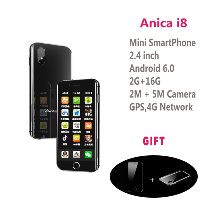 Anica i8 мини телефон на базе Android GSM WCDMA абсолютно новый режим ожидания горячая