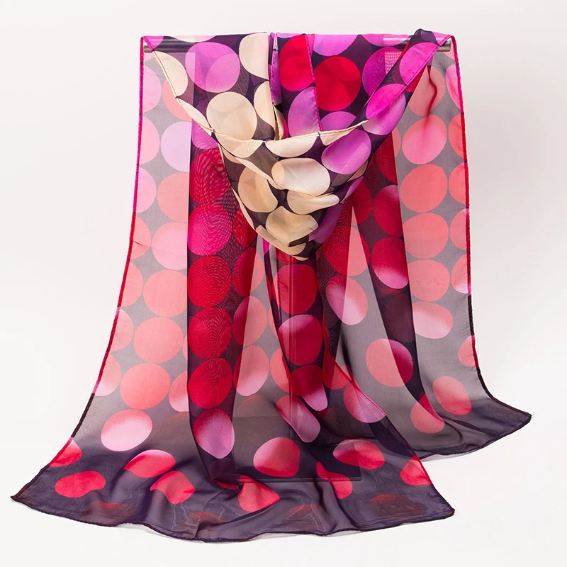 Женские шифоновые шарфы с принтом Marte Joven летняя пляжная шаль в горошек