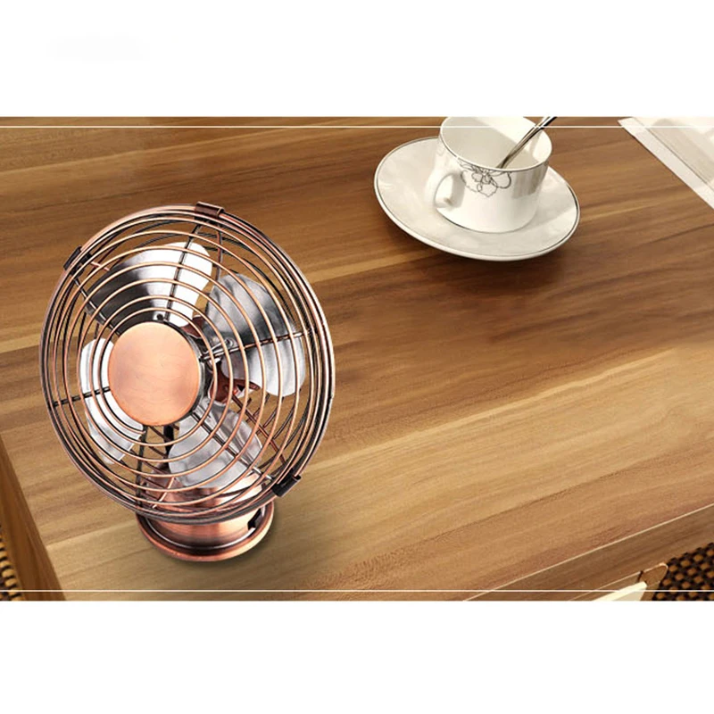 Настольный Электрический вентилятор Ретро USB мини настольный античный