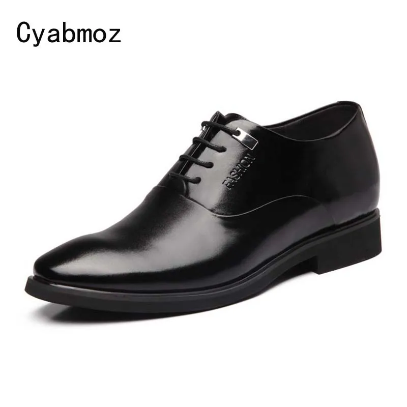 

Мужские модельные туфли Cyabmoz, из натуральной кожи, в британском стиле, увеличивающие рост на 6 см