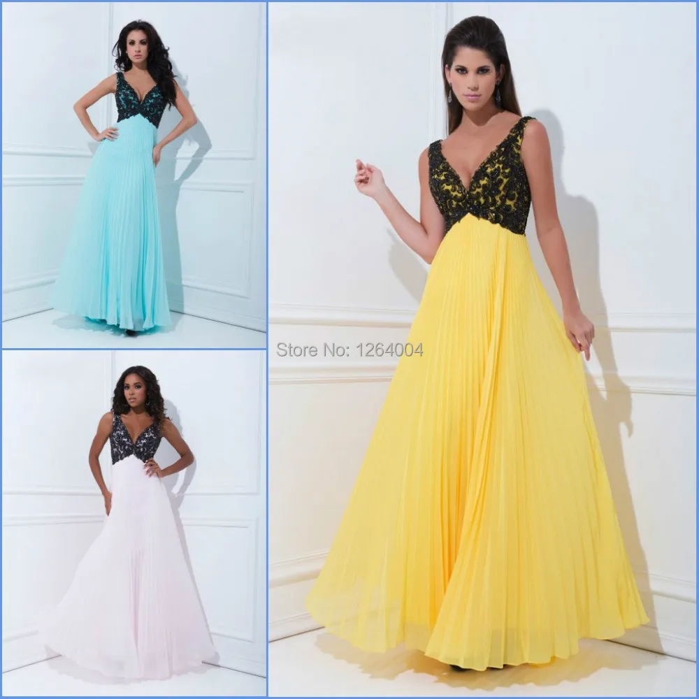 Mint Green Prom Dresses 2014 Applique Lace V Neck Long Chiffon Evening Gowns Custom Made | Свадьбы и торжества