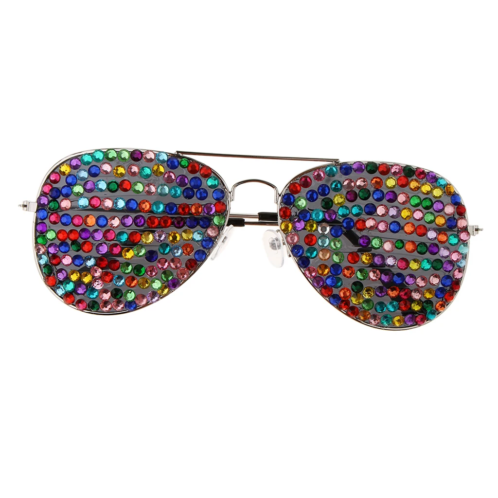 Adults Full Diamante Metal Eyeglasses Funny Stylish Party Glasses Photo Props Decoration Accessory | Тематическая одежда и