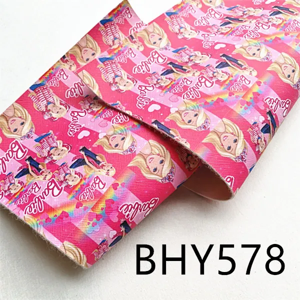 BHY578 7,6*12 дюймов мультяшный принт сердце Святого Валентина Синтетическая кожа ткань для DIY аксессуаров BHY570 - Цвет: BHY578