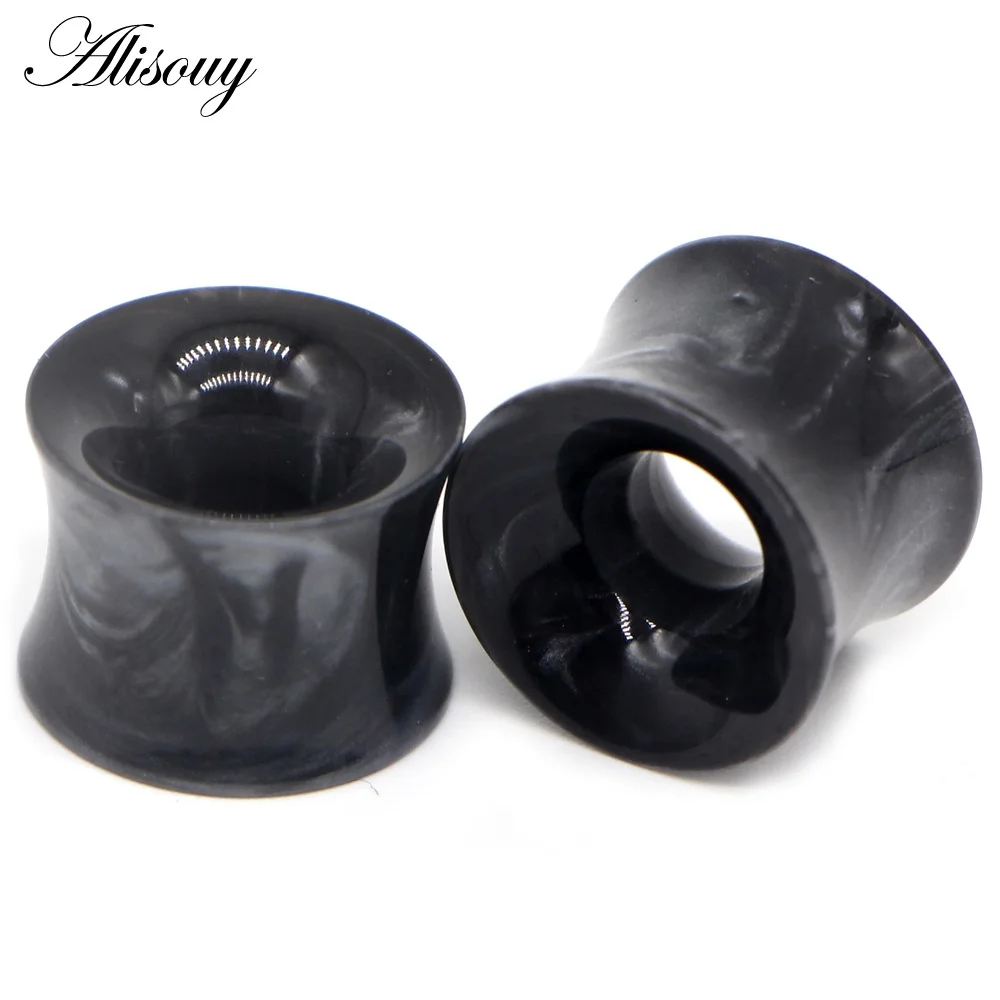 822b Black Alisouy 1 пара акриловых ушных затычек и тоннели пирсинг для уха серьги телесного цвета тоннель ушной затычки 6-16 мм растяжки ювелирные изделия для тела - Metal color: 822b Black
