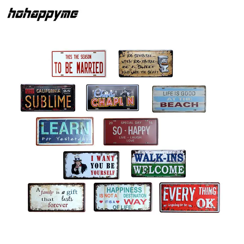 

Металлический номерной знак для автомобиля, декоративные таблички, настенный бар, паб, гараж, спальня, декоративный винтажный домашний деко...