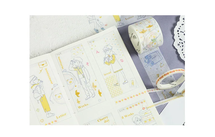 1 комплект, 4 стиля, многоразмерные, теплые, серии раз, Васи, лента, костюм, декоративные клейкие ленты, наклейки для скрапбукинга