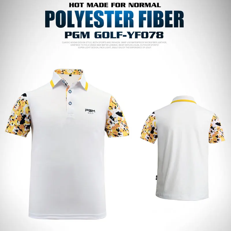 Pgm Golf/топ для мальчиков шорты Летняя дышащая футболка с короткими рукавами гольфа