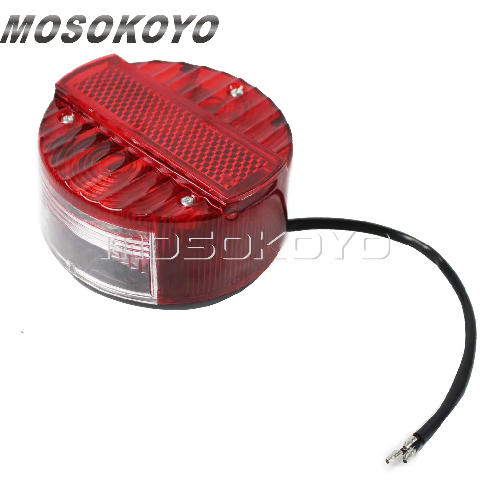 Круглый задние габаритные огни мотоцикла красный задний фонарь для MZ ETZ SUZUKI TS 125 150