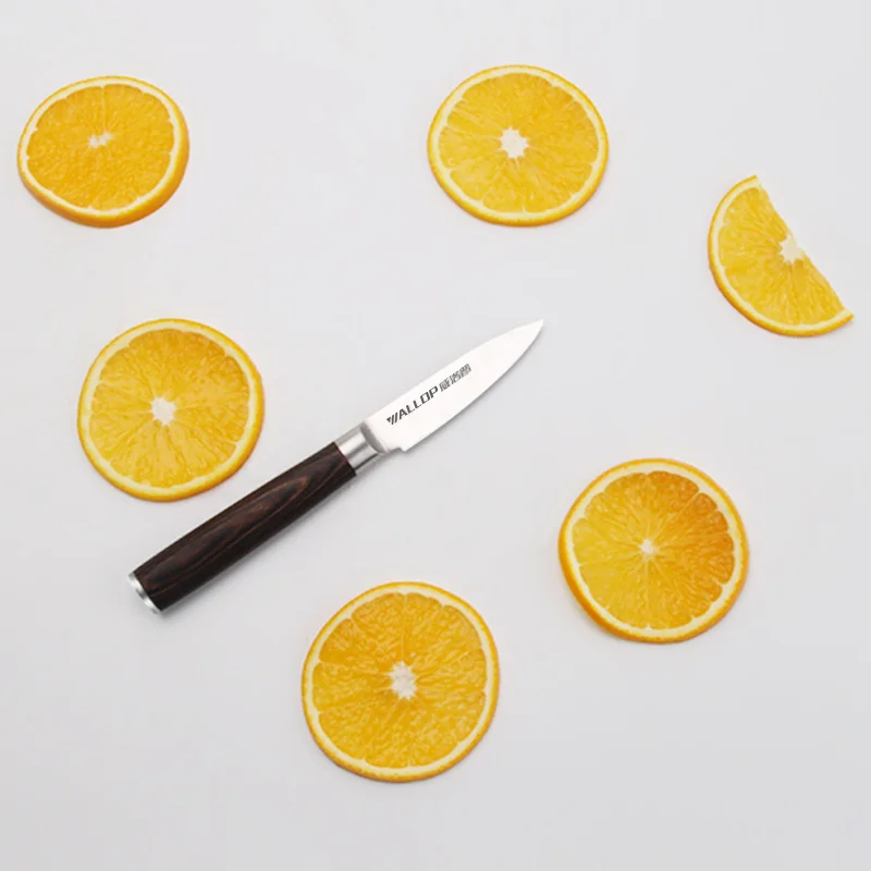 Wallop Paring knife 3.5 inch Kitchen Fruit Knife Cutter High Carbon Stainless Steel Razor Sharp for Precise Cutting Wood Handle | Дом и сад