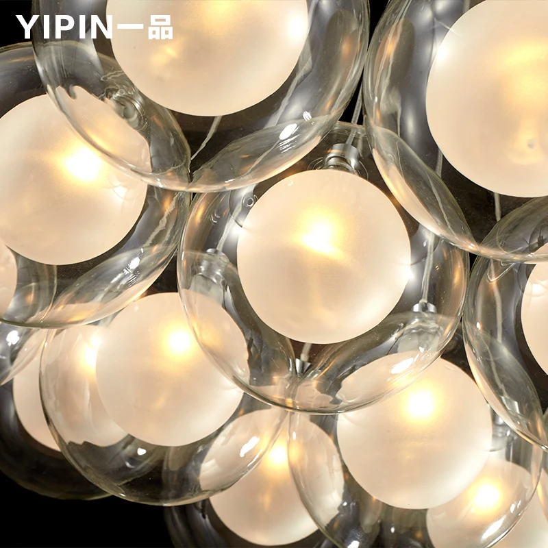Stylish modern minimalist restaurant lamps LED glass ball bubble long chandelier lighting Parlor Bar | Аксессуары для одежды