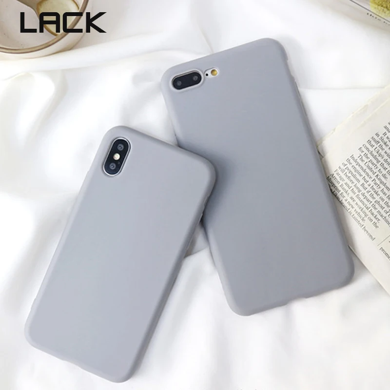 Простой однотонный серый мягкий чехол LACK для телефона iphone 6 6s 7 8 Plus винтажный